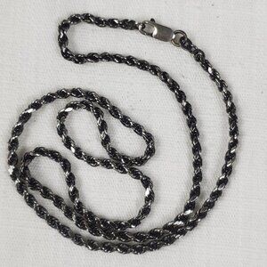 Vintage Sterling Silver 925 Rope Chain Necklace Lobster Claw Clasp 20'